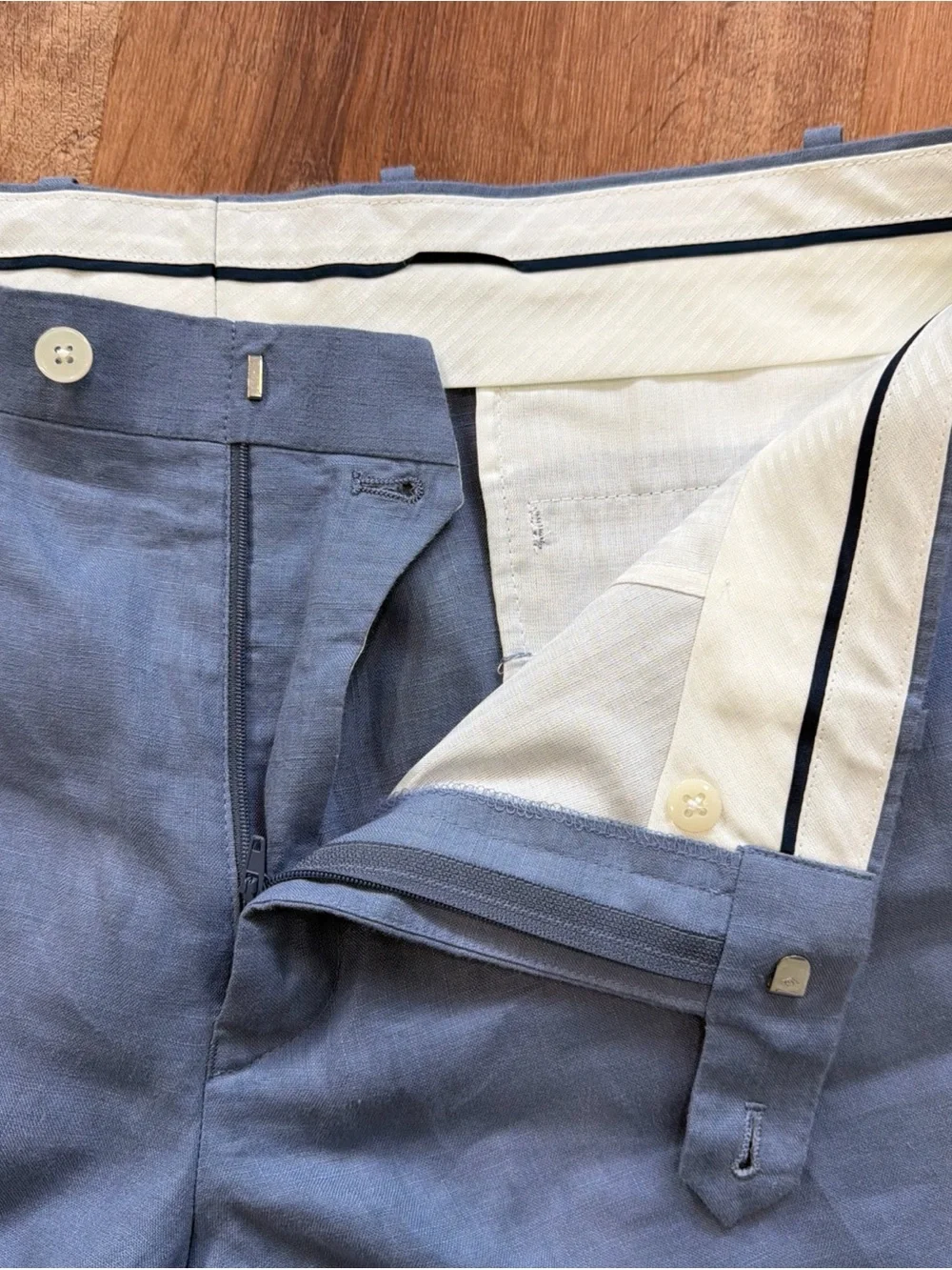 Lauren Ralph Lauren 100% Linen Pants Trousers Men's 38x30 Blue Classic Slack